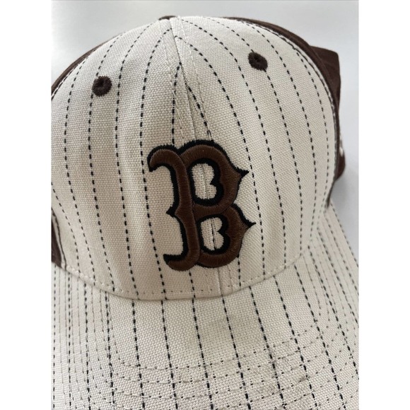 Vintage New Era MLB Boston Red Sox Fitted Hat Rare Flex Size Small Brown White - Picture 9 of 10